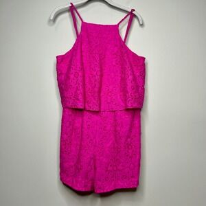 Lilly Pulitzer Celyn Tic Tac Lace Romper Size 12 Preppy Resort Summer